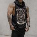 Men's training wear sleeveless hooded sweatshirt T-shirt  HF0119-04-03